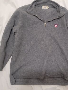 Attraction Men's Heather Gray Half-Zip Sweater with Canada Crest